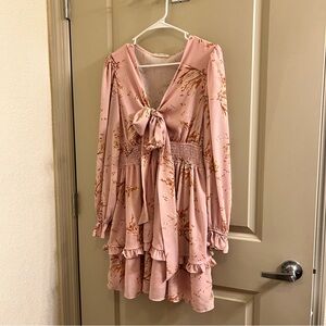 Floral long sleeve sun dress - boutique